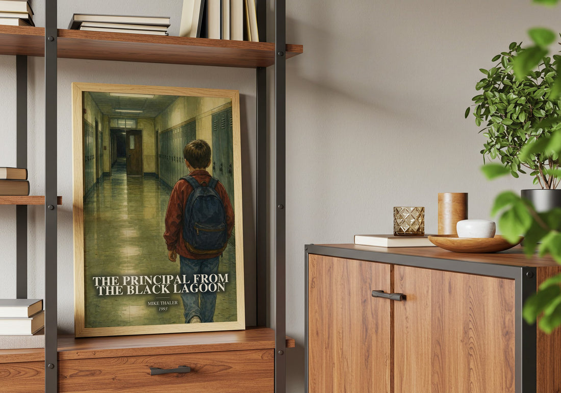 The Principal From the Black Lagoon book watercolour illustration paper finish options – matte satin gloss