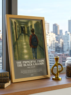 The Principal From the Black Lagoon bookish print framed by window – literary home decor