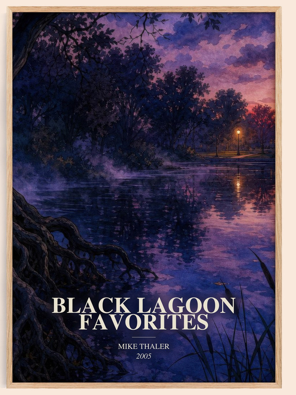 Black Lagoon favorites watercolour book poster by Mike Thaler – framed literary art print