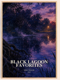 Black Lagoon favorites watercolour book poster by Mike Thaler – framed literary art print