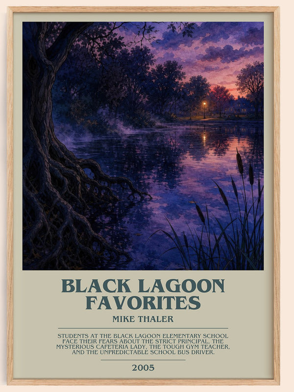 Black Lagoon favorites bookish book poster by Mike Thaler – framed literary art print