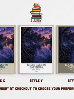 Black Lagoon favorites book cover print in frame leaning in hallway – childrens wall art