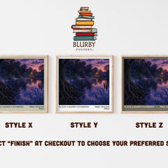 Black Lagoon favorites literary print in frame leaning in hallway – childrens wall art