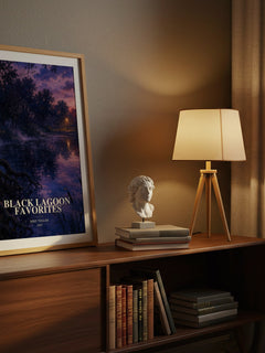 Black Lagoon favorites watercolour print on bookshelf – Mike Thaler fan gift