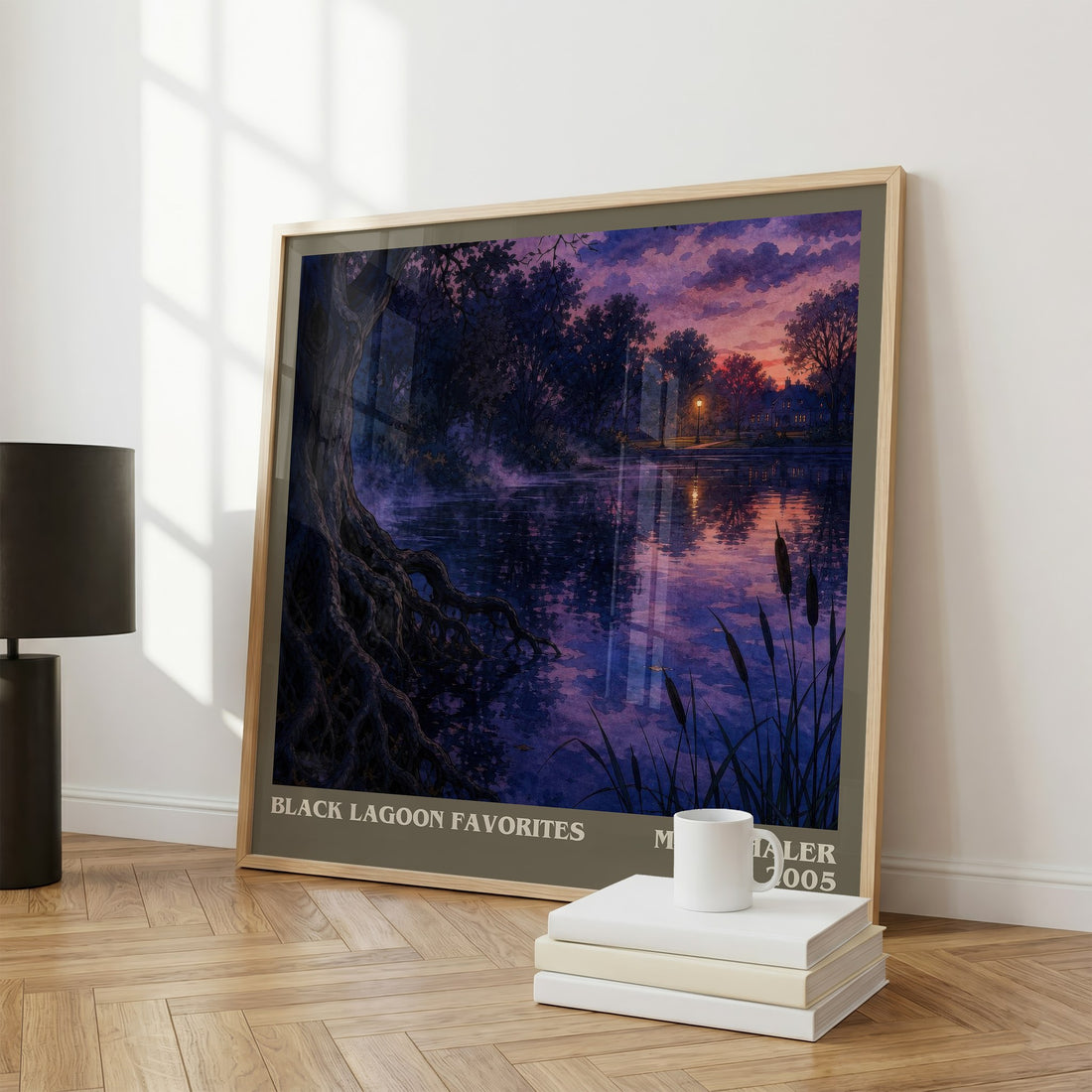 Black Lagoon favorites literary print framed by window – literary home decor