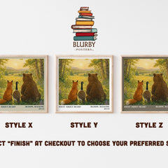 What about Bear? literary print in frame leaning in hallway – childrens wall art