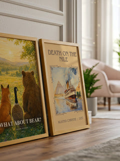 What about Bear? watercolour print framed by window – literary home decor