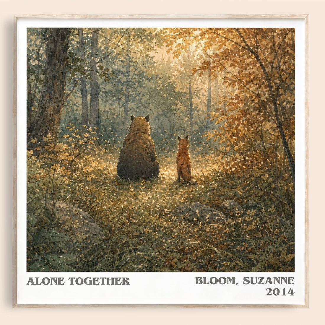 Alone together literary book poster by Bloom, Suzanne – framed literary art print