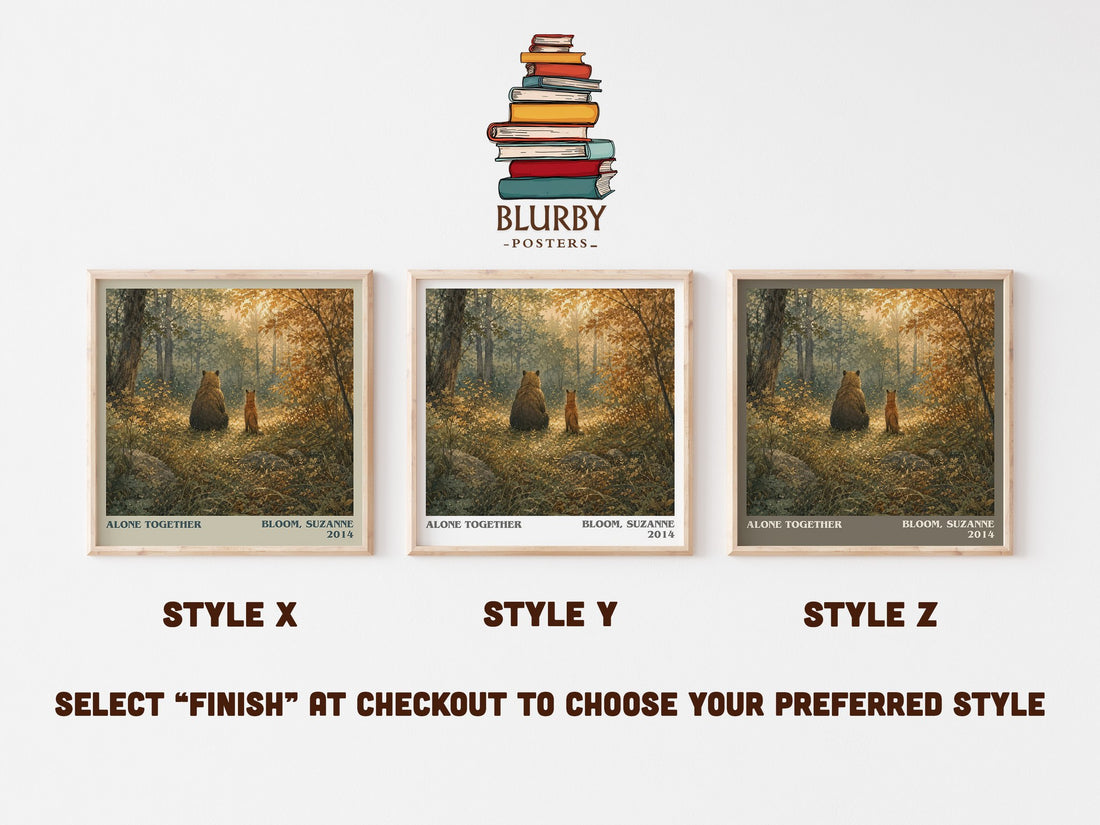 Alone together literary print in frame leaning in hallway – childrens wall art (mockup)