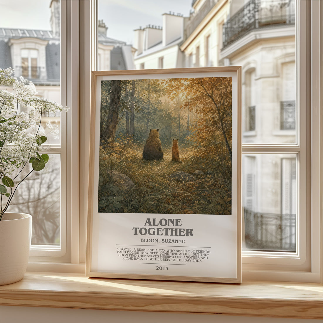 Alone together bookish poster colour and style options – Bloom, Suzanne book art