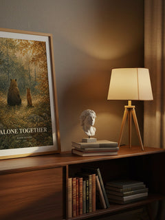 Alone together watercolour print on bookshelf – Bloom, Suzanne fan gift
