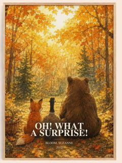 Oh! What a surprise! watercolour book poster by Bloom, Suzanne – framed literary art print