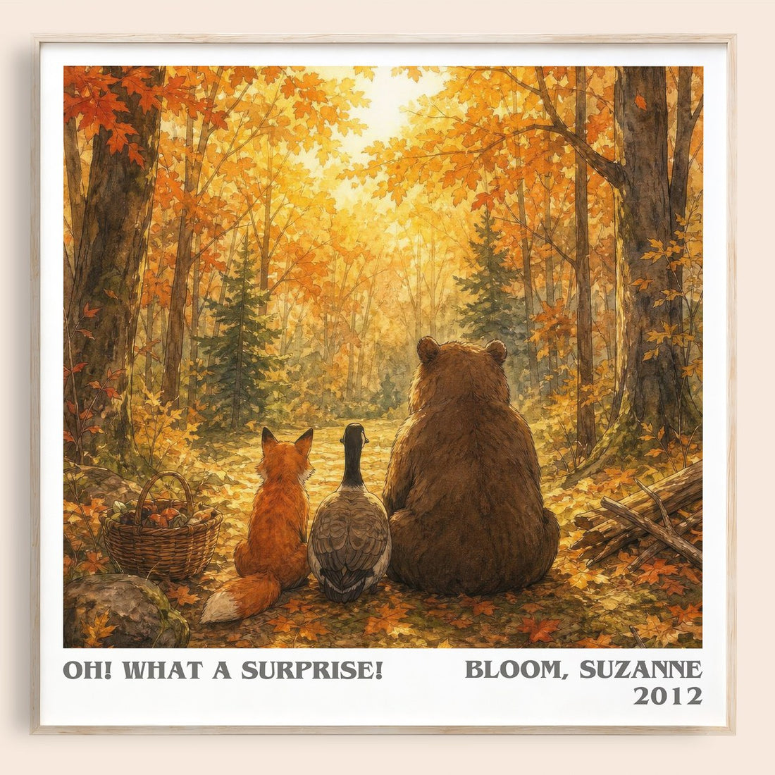 Oh! What a surprise! literary book poster by Bloom, Suzanne – framed literary art print