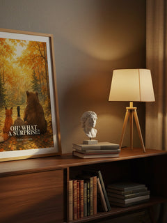 Oh! What a surprise! watercolour print on bookshelf – Bloom, Suzanne fan gift