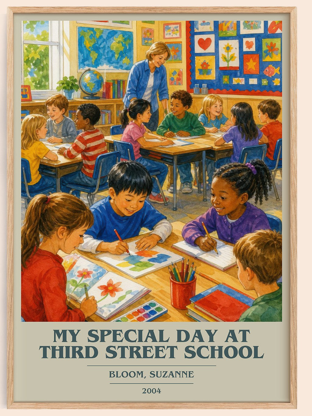 My Special Day at Third Street School book cover book poster by Bloom, Suzanne – framed literary art print