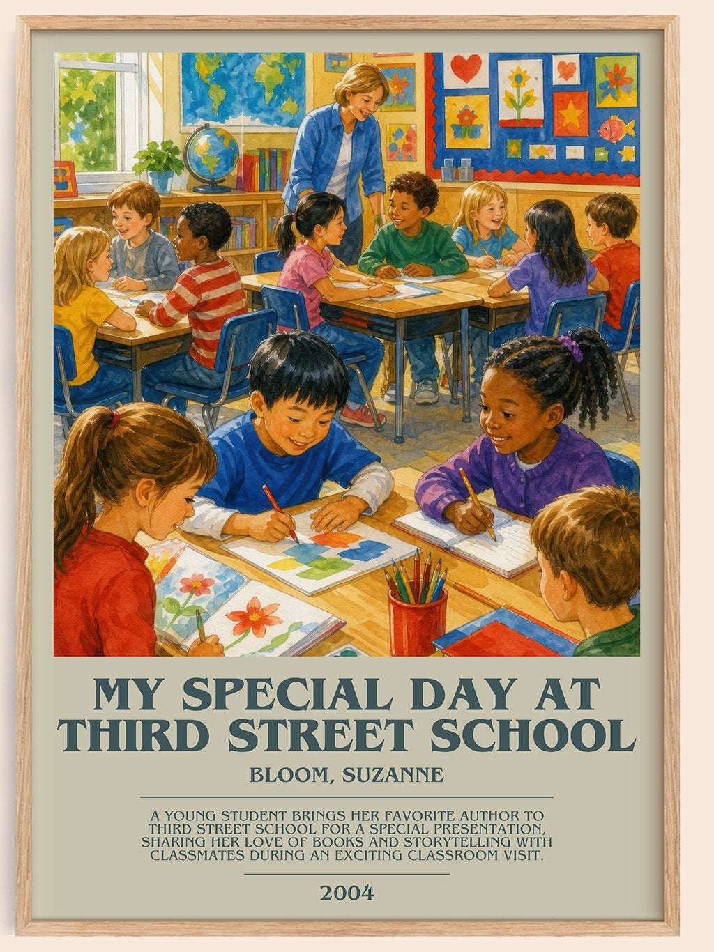 My Special Day at Third Street School bookish book poster by Bloom, Suzanne – framed literary art print