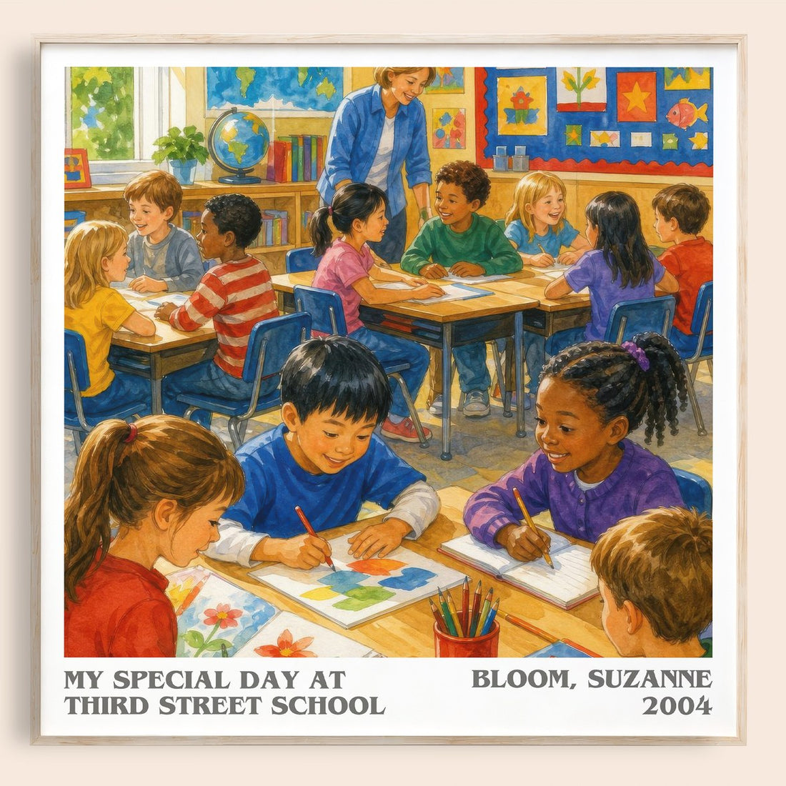 My Special Day at Third Street School literary book poster by Bloom, Suzanne – framed literary art print