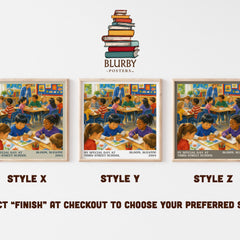 My Special Day at Third Street School literary print in frame leaning in hallway – childrens wall art