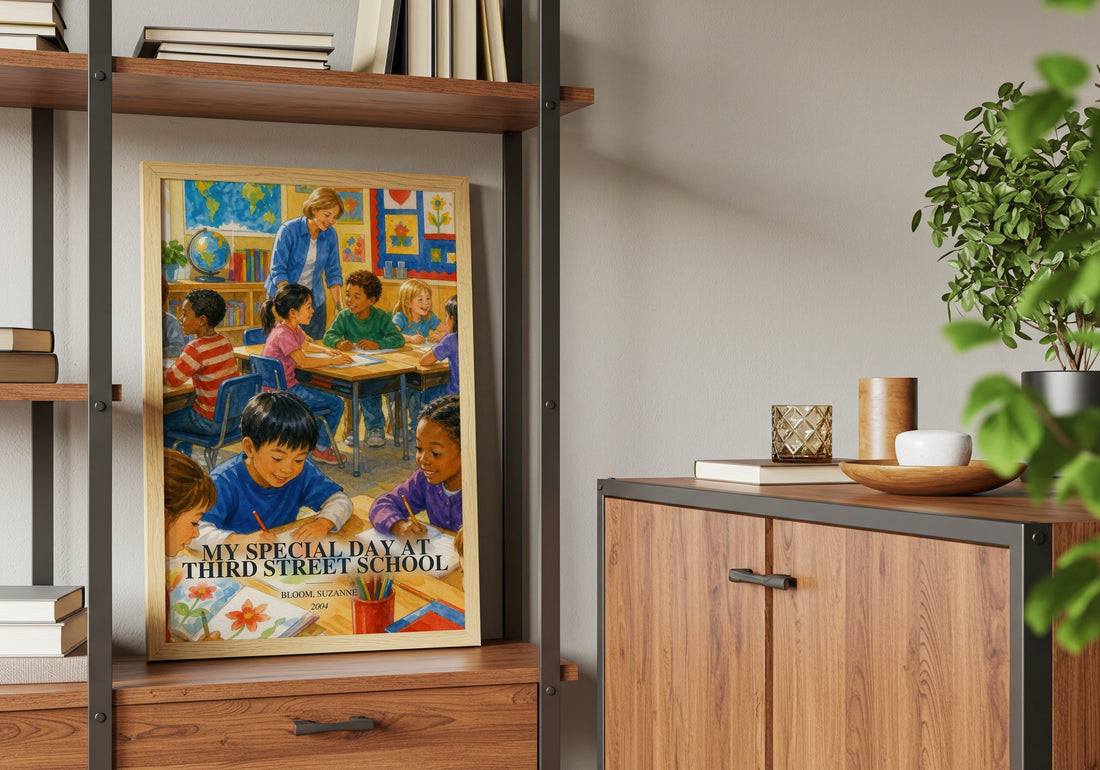 My Special Day at Third Street School book watercolour illustration paper finish options – matte satin gloss