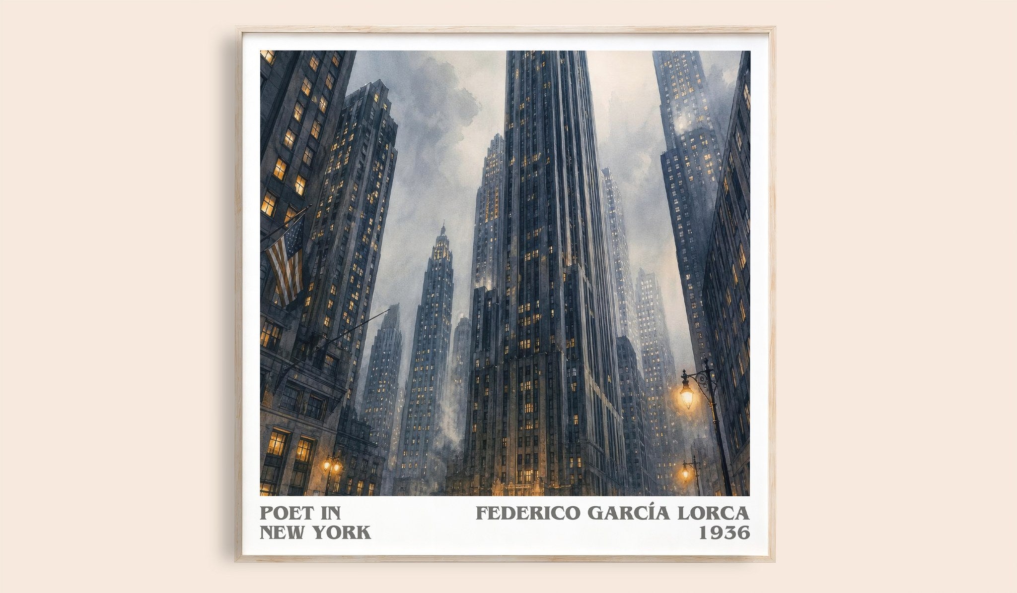 Poet in New York Literary Art Print by Federico García Lorca