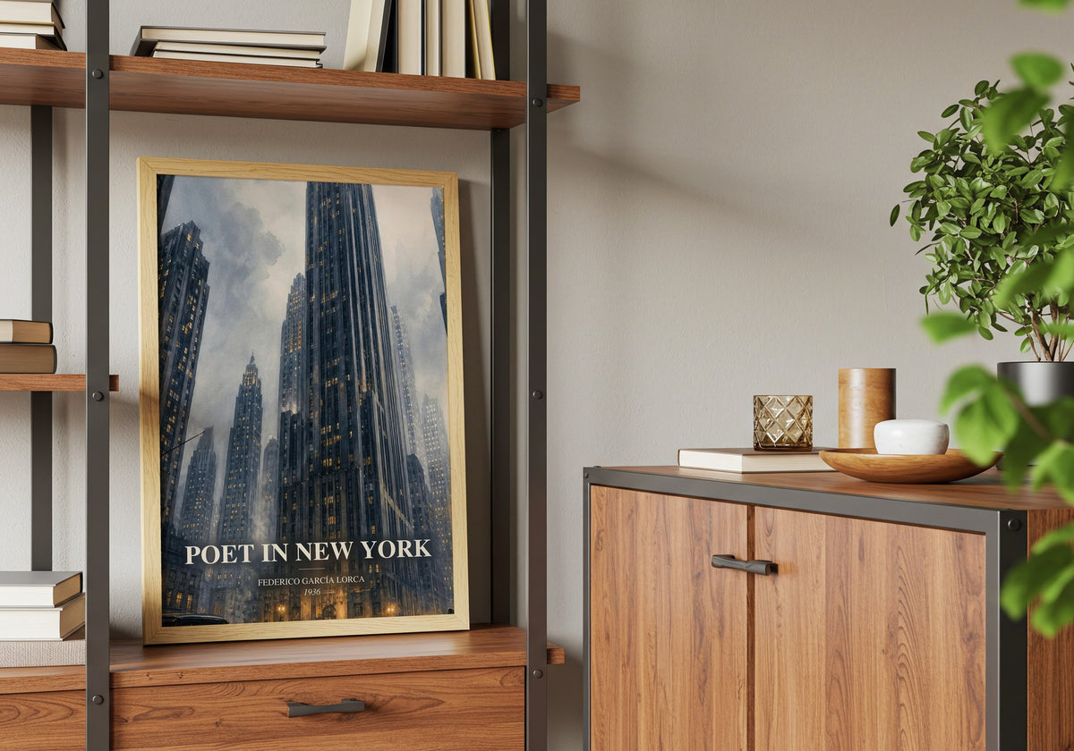 Poet in New York book watercolour illustration paper finish options – matte satin gloss