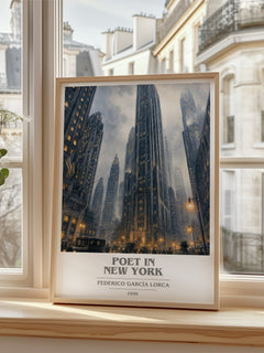 Poet in New York book cover poster colour and style options – Federico García Lorca book art