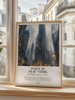 Poet in New York bookish poster colour and style options – Federico García Lorca book art