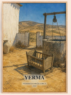 Yerma watercolour book poster by Federico García Lorca – framed literary art print