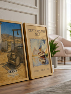 Yerma watercolour print framed by window – literary home decor