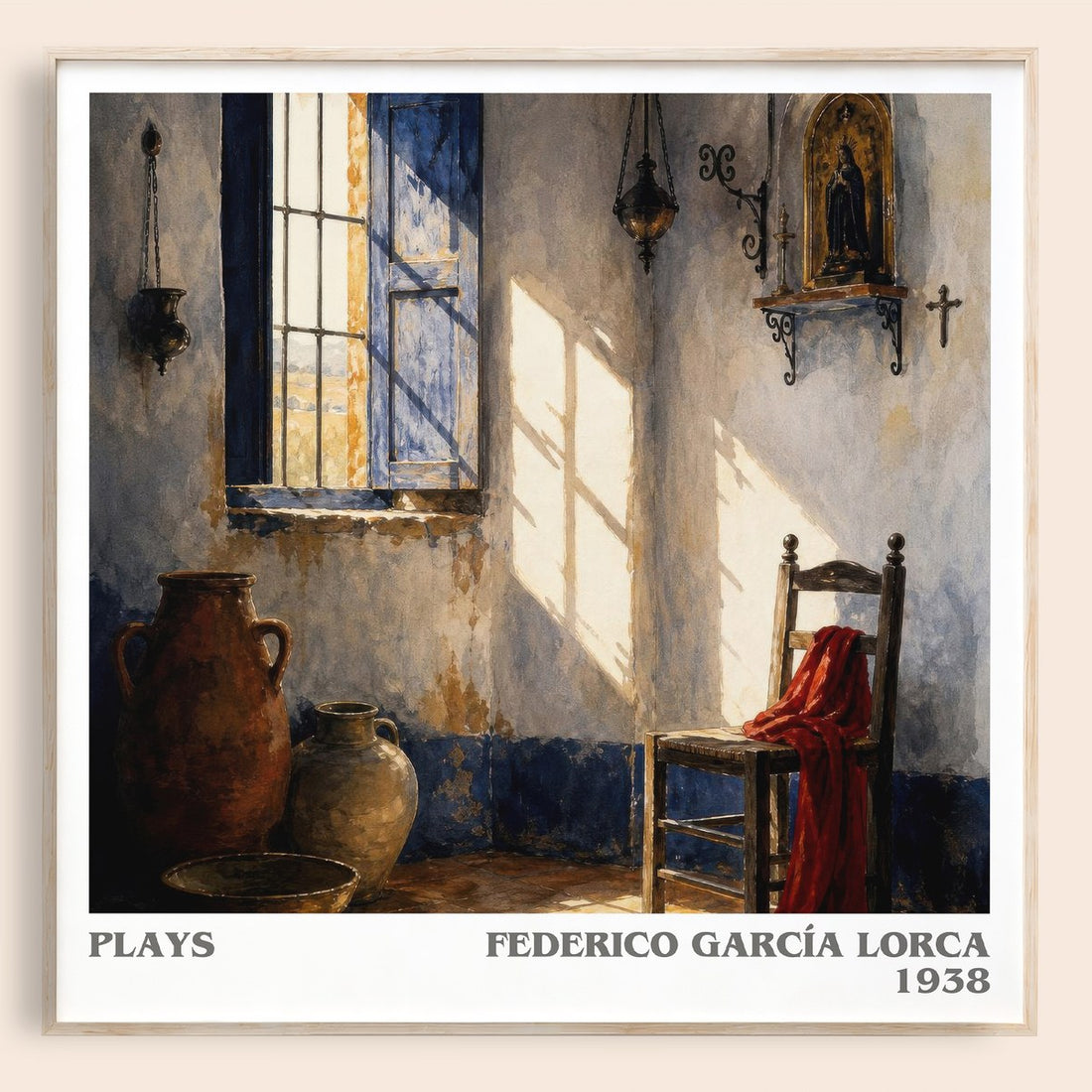 Plays literary book poster by Federico García Lorca – framed literary art print