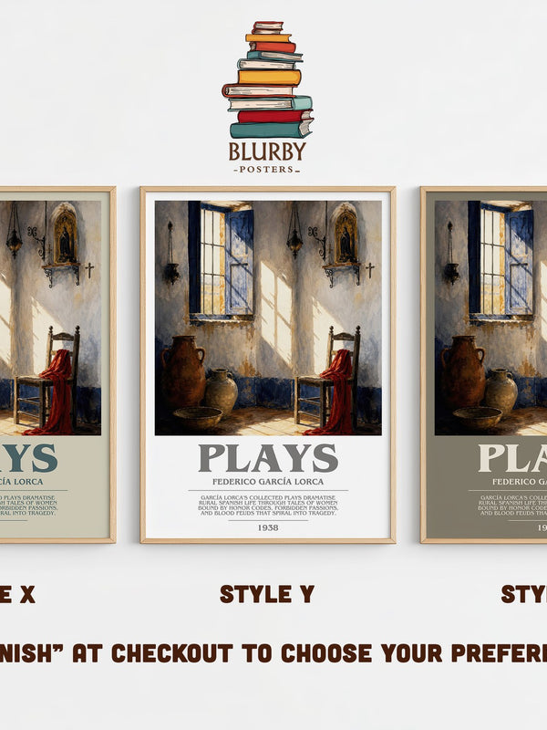 Plays bookish print in frame leaning in hallway – literary fiction wall art