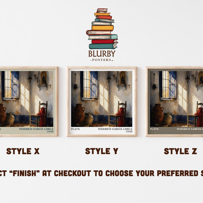 Plays literary print in frame leaning in hallway – literary fiction wall art