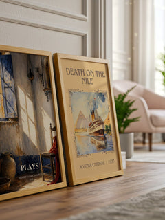 Plays watercolour print framed by window – literary home decor