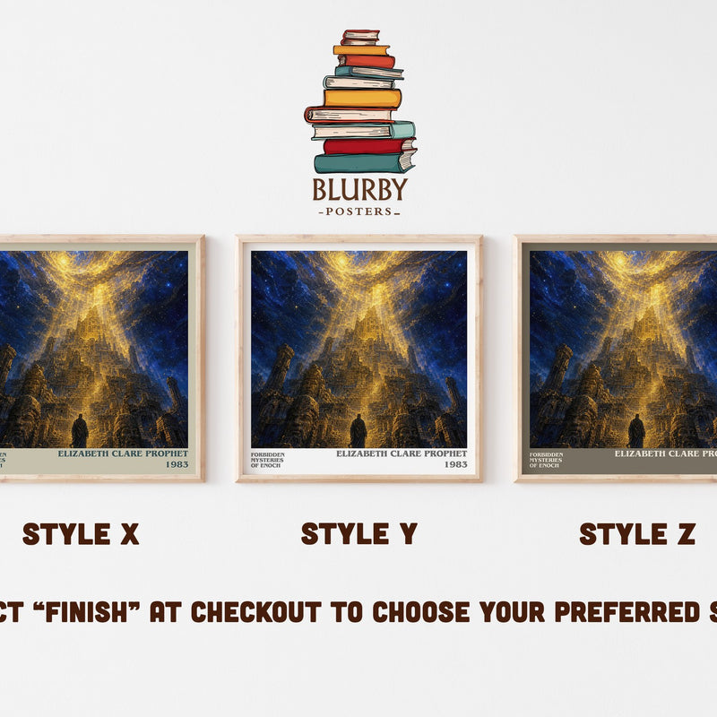 Forbidden mysteries of Enoch literary print in frame leaning in hallway – non fiction wall art