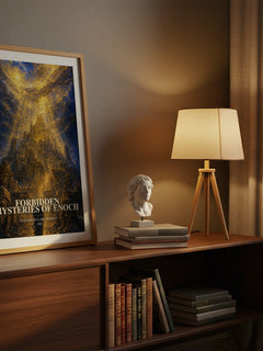 Forbidden mysteries of Enoch watercolour print on bookshelf – Elizabeth Clare Prophet fan gift