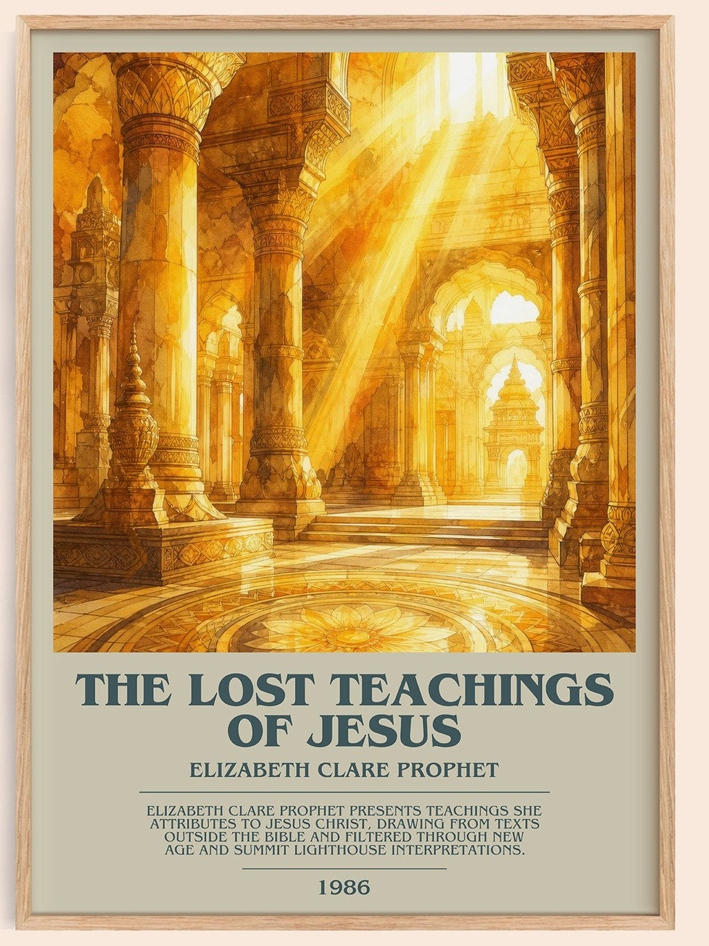 The lost teachings of Jesus bookish book poster by Elizabeth Clare Prophet – framed literary art print