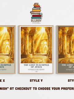 The lost teachings of Jesus book cover print in frame leaning in hallway – non fiction wall art