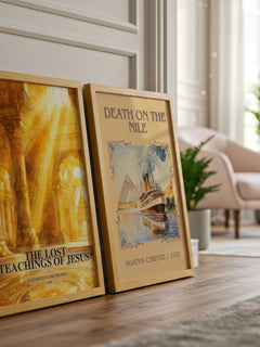The lost teachings of Jesus watercolour print framed by window – literary home decor