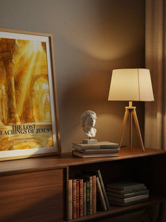 The lost teachings of Jesus watercolour print on bookshelf – Elizabeth Clare Prophet fan gift