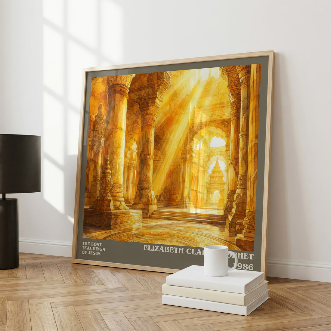 The lost teachings of Jesus literary print framed by window – literary home decor