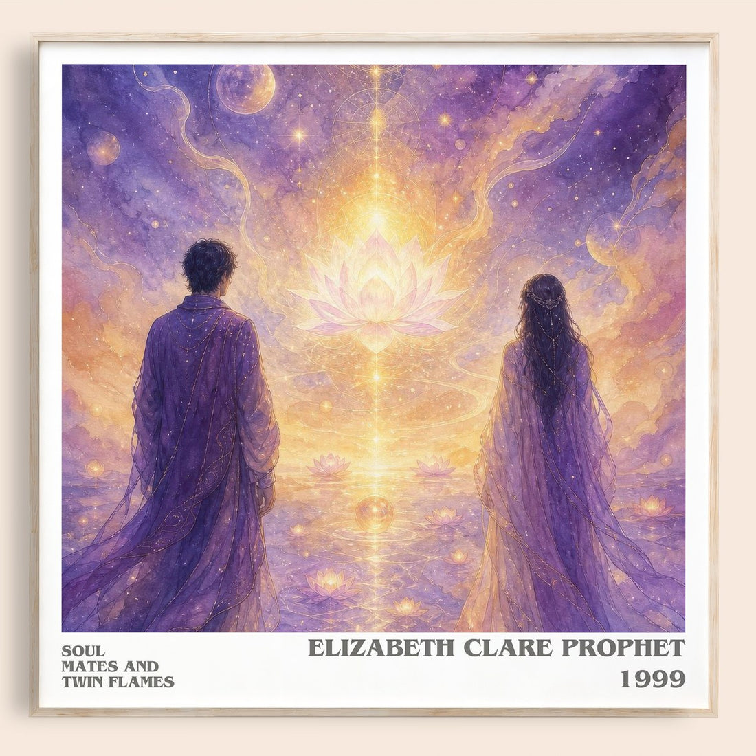 Soul Mates and Twin Flames literary book poster by Elizabeth Clare Prophet – framed literary art print