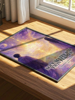 Soul Mates and Twin Flames watercolour book poster framed on wall – philosophy wall art
