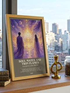 Soul Mates and Twin Flames bookish print framed by window – literary home decor