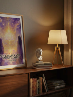 Soul Mates and Twin Flames watercolour print on bookshelf – Elizabeth Clare Prophet fan gift