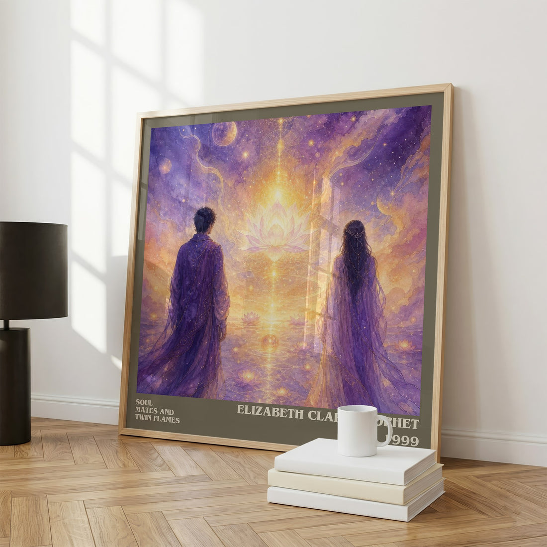 Soul Mates and Twin Flames literary print framed by window – literary home decor