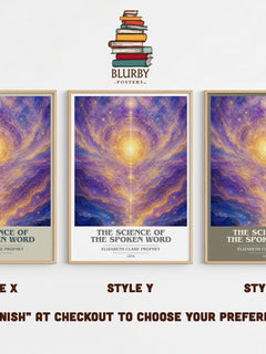 The science of the spoken word book cover print in frame leaning in hallway – non fiction wall art