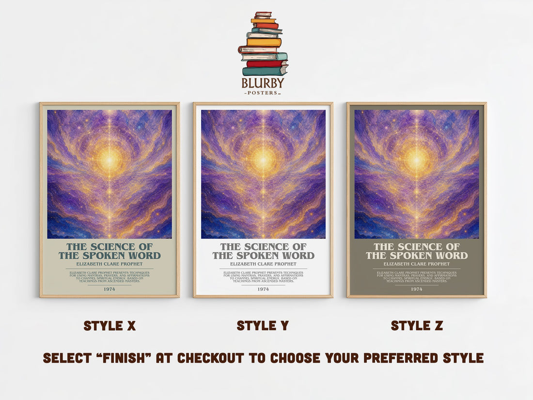 The science of the spoken word bookish print in frame leaning in hallway – non fiction wall art (mockup)
