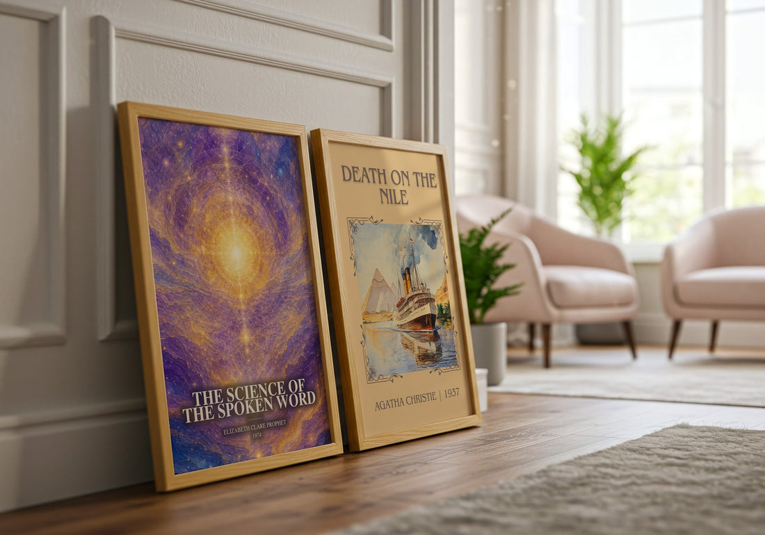 The science of the spoken word watercolour print framed by window – literary home decor