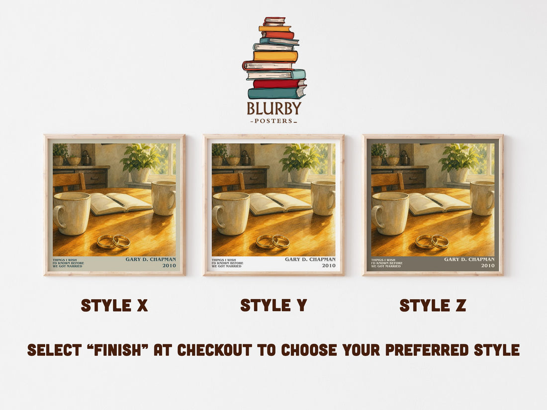 Things I wish I'd known before we got married literary print in frame leaning in hallway – non fiction wall art (mockup)