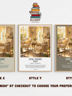 One more try bookish print in frame leaning in hallway – non fiction wall art